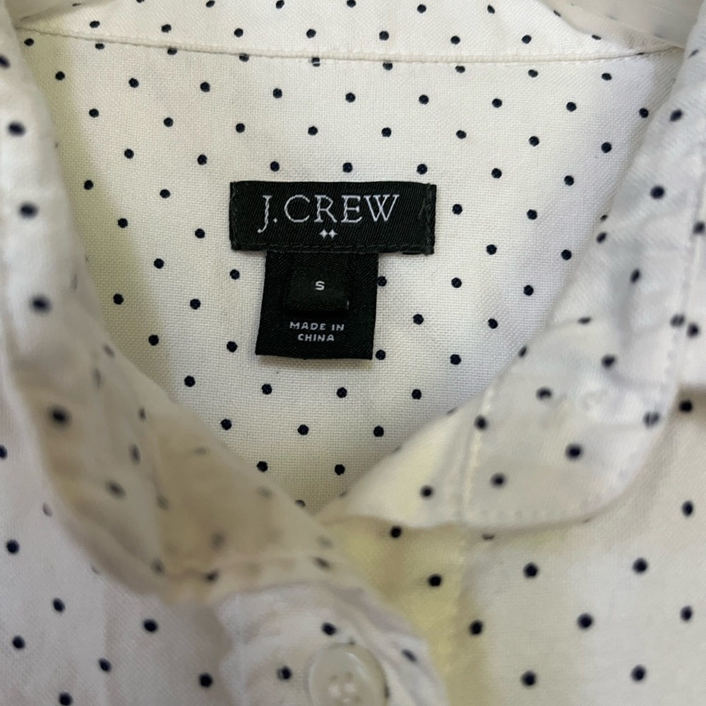 J. Crew White and Black Casual Button Down Shirt